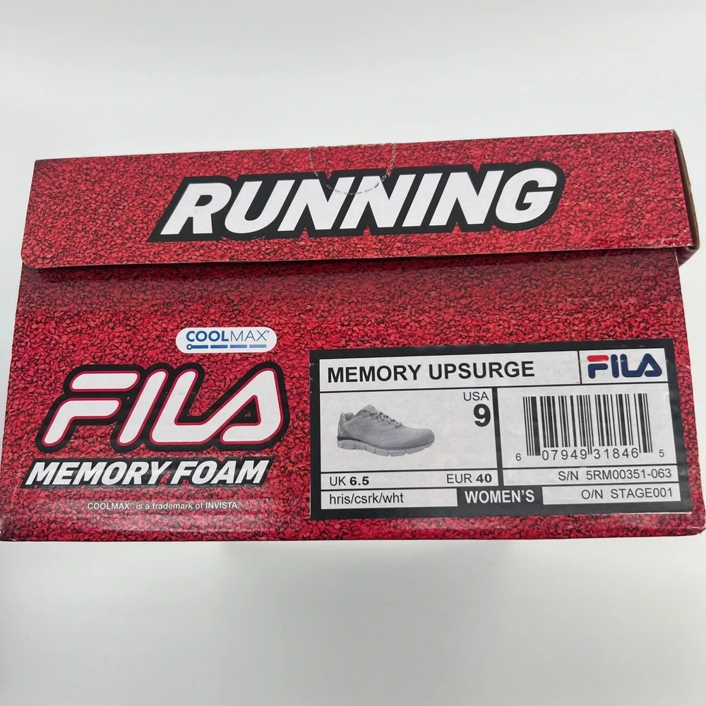 FILA Memory Upsurge Womens Running Shoes Grey White 5RM00351-063 Size 9